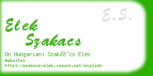 elek szakacs business card